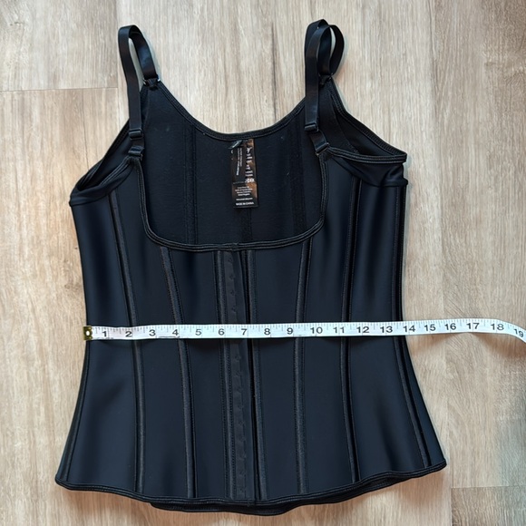 Corset Story Underbust Latex Corset Adjustable Black Size 28 Waist Cincher - Picture 8 of 9